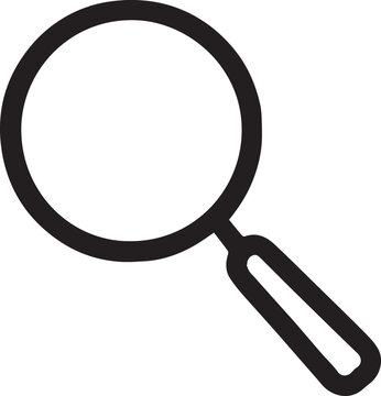 Magnifier Search Tool Bold Outline Illustration On White Background
