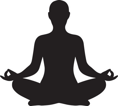 Yogi Yoga Pose Meditation Silhouette Human Vector Design On White Background Silhouette