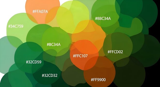 Vibrant Color Palette Swatches with Hex Codes