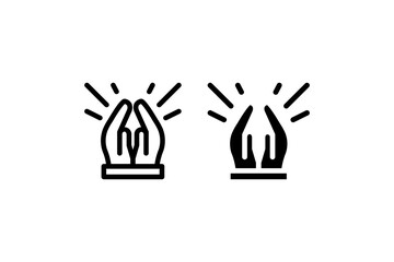 Fototapeta premium Minimal emergency alarm siren icons outline solid set