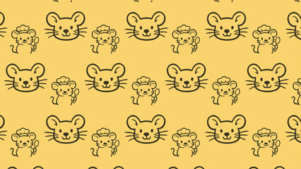 Fototapeta premium Mouse vector cheese pattern 