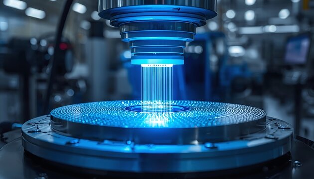 on implanter for precision doping &ndash; Ion source accelerating phosphorus or boron ions into wafer with magnetic mass separation, High-precision doping technology, Semiconductor ion implanter