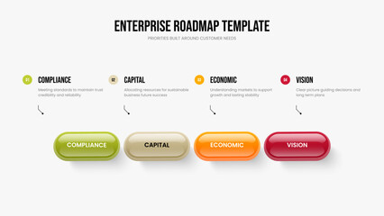 Naklejka premium Digital Report 4 Option Diagram Frame Layout. Visual Development Slide Template Vector Illustration. Market Visualization Four Element Infographic Presentation Design.