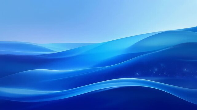 Abstract blue waves flowing smoothly with soft gradients and glowing highlights on a calming background