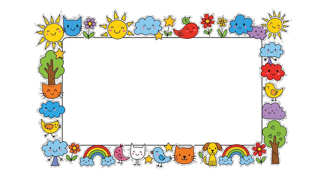 Colorful Cartoon Picture Frame.