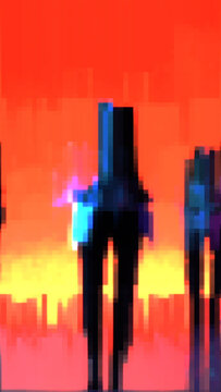Glitch Pixel Transition 01 Vertical