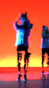 Glitch Pixel Transition 07 Vertical