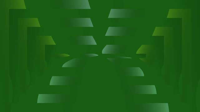 Green abstract background with shapes.