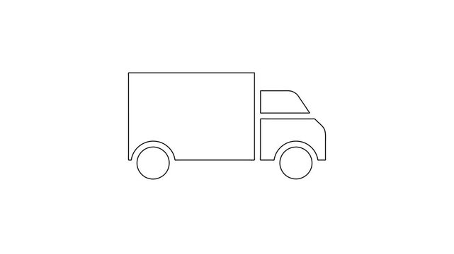 Whiteboard Animation of Cargo Delivery Box Truck