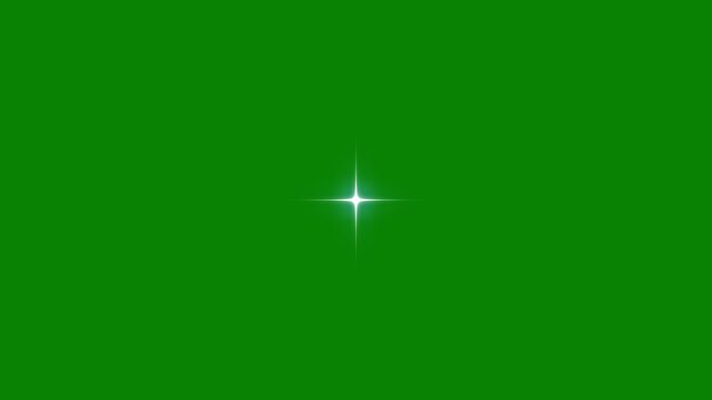 Twinkle glitter star Shine animation on transparent green screen, white cartoon vector doodles, shining glowing particles and light streaks, retro sparkle motion effect, festive starry overlay, 4k