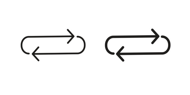 Arrows repeat icon collection on white background. Vector icon art.