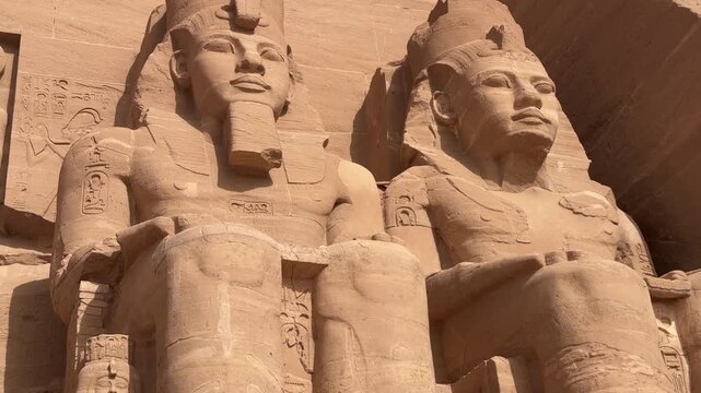 Luxor, Egypt -MARCH 10, 2026: Colossal ramesses ii statues at abu simbel temple in egypt