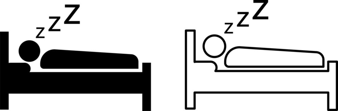 Illustration comparing sleeping positions on different bed types
