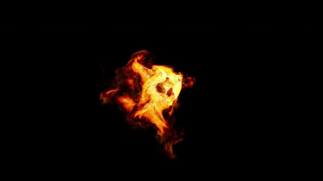 Looping fireball on black background. Cinematic VFX.