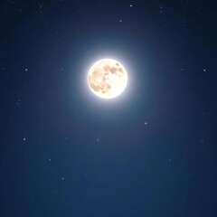 Obraz premium A luminous moon bathes a starlit sky in a soft, ethereal glow, evoking wonder , sky, moon