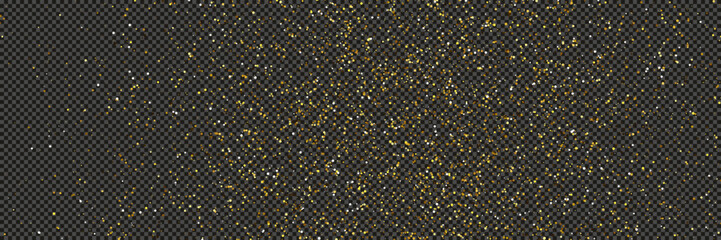 Obraz premium Gold glittering dust with stars on transparent backdrop