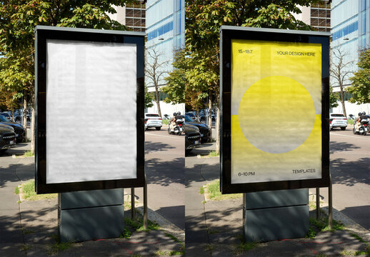 Mockup Of Vertical Customized Sign In City