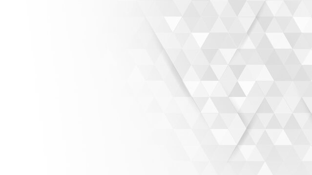 Minimal light abstract background with triangular geometric pattern and soft folded layer effect. Clean modern corporate design with subtle depth and open space for text, ideal for presentations