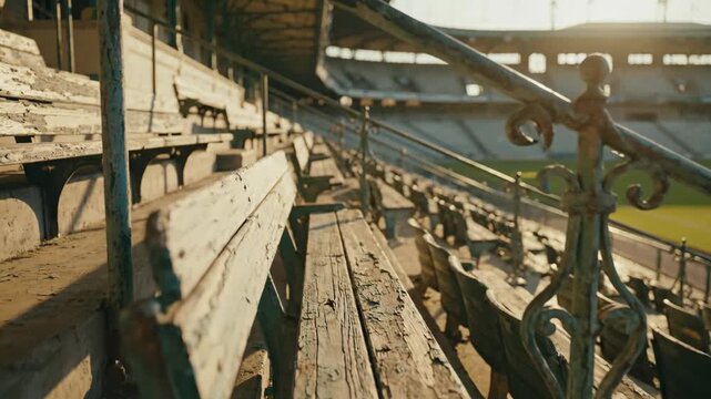 Aged stadium seating illustrating venue maintenance and renovation needs