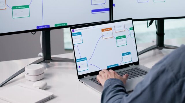 Man Automating Business Workflow Tasks Efficiently.