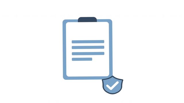 compliant minimalist icon animation, policy document animation