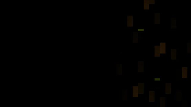Abstract Rectangular Pixels Falling Vertically on Dark Background with Side Copy Space Seamless Loop Abstract 4K Motion
