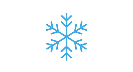 Obraz premium A single blue snowflake on a white background