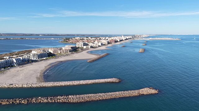 Palavas-les-flots (34250) dans le d&eacute;partement de l'h&eacute;rault en r&eacute;gion occitanie.