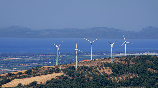 Summer landscape of Cilento with the sea in the background