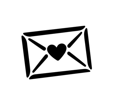 paper letter with heart