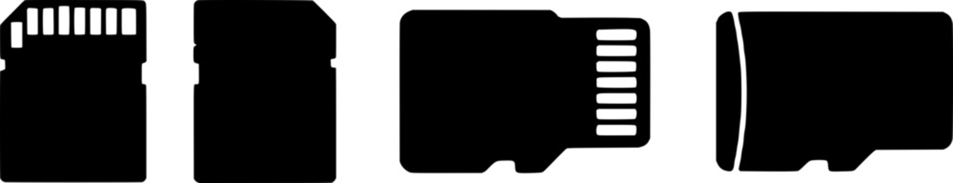 Sd memory cards vector set