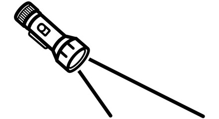 Illustration of a flashlight emitting a beam of light, isolated on white background © jas