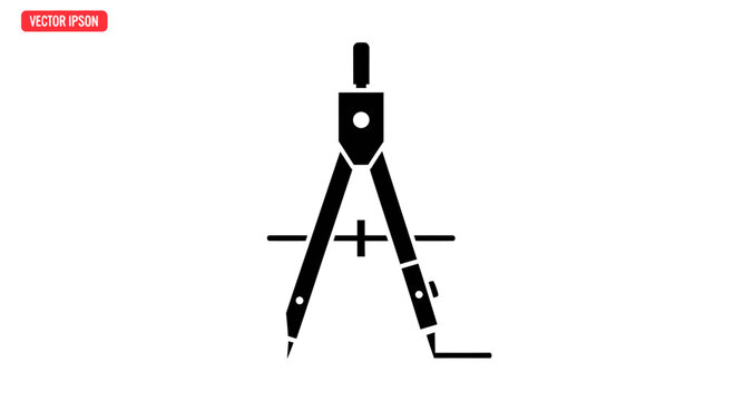 Black compass drawing tool instrument.