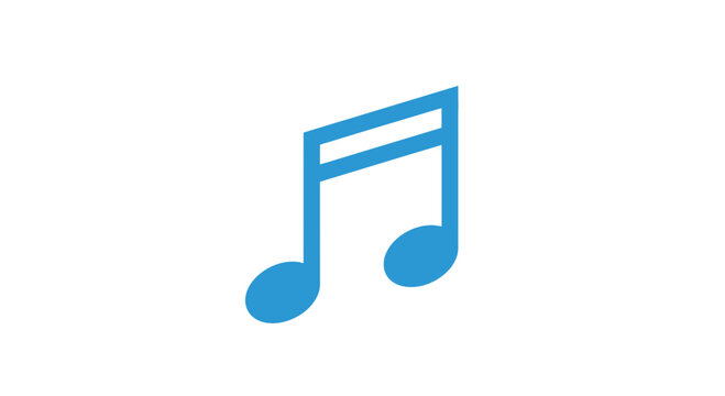 Blue eighth note music symbol.