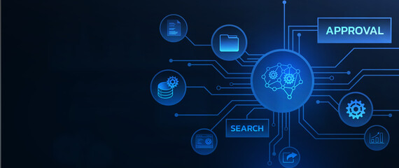 Obraz premium Digital Brainwave: An abstract digital representation with interconnected circuit patterns, illustrating the innovative processing power of a neural network, a symbol of artificial intelligence.