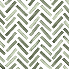 Watercolor painted green sage chevron herringbone timeless classic seamless pattern background