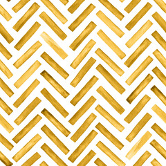 Watercolor painted yellow brown chevron herringbone timeless classic seamless pattern background