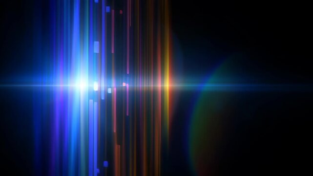 Abstract animation dark with background refraction effect loop looping render gradient futuristic iridescent shape create luminous horizontal flare and vertical light streaks looping animated create