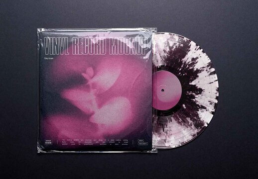 Isolated Vinyl Disc & Sleeve Mockup