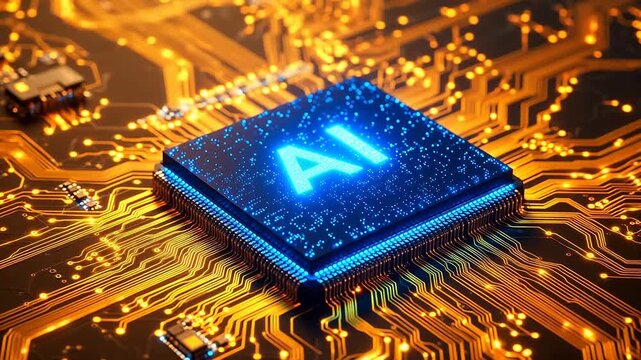 AI chip on circuit board