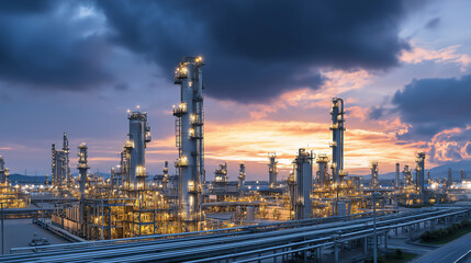 Fototapeta premium oil refinery global oil crisis impact.