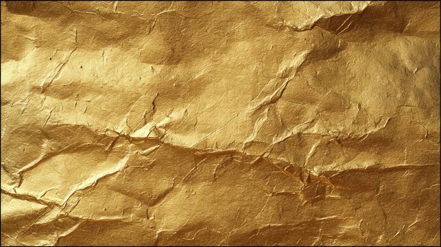 Rough and glossy gold foil texture with metallic noise and smooth gradient lighting, ideal for borders, ribbons, or elegant gold design frames.