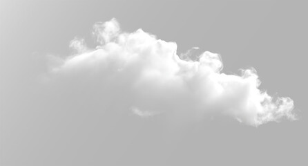 Obraz premium Single fluffy white cloud isolated on transparent background for sky replacement