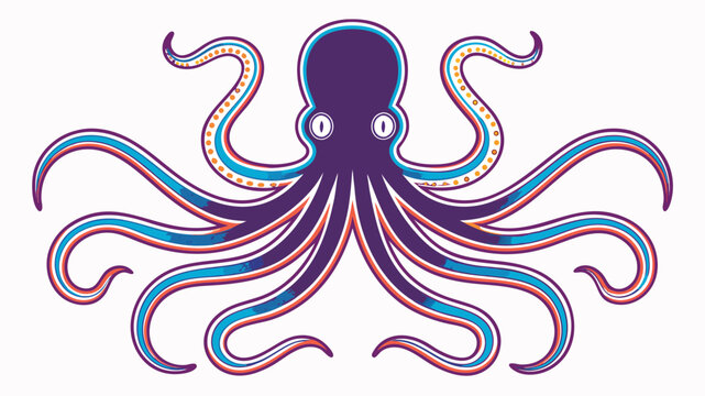Pixel art octopus with tentacles spread wide, stylized marine animal graphic, video game