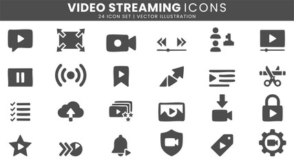 Obraz premium Video streaming media player icons vector set