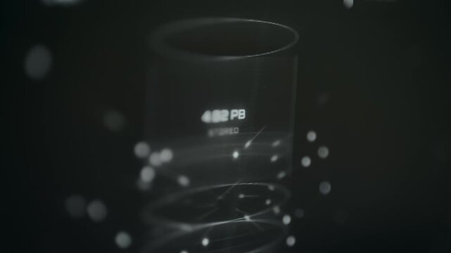 Futuristic representation of Data Storage, indicating 402 PB stored