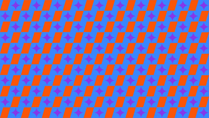 Fototapeta premium Abstract Retro Pattern with Geometric Shapes in Orange and Blue vector background