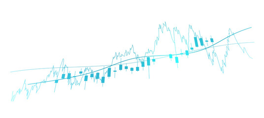 Naklejka premium Financial Stock Market Trading Chart and Business Economy Graph PNG