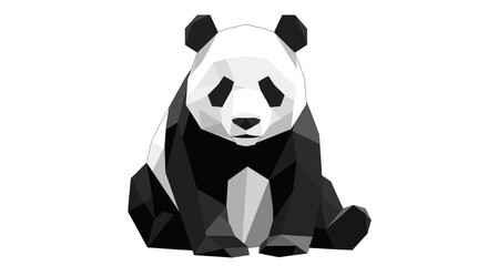 Geometric panda bear sitting down. © Sego