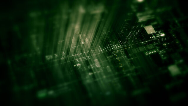 Futuristic digital data network with glowing cyber interface grids and dynamic light streams representing artificial intelligence, cybersecurity, fintech systems, blockchain infrastructure, and cloud 